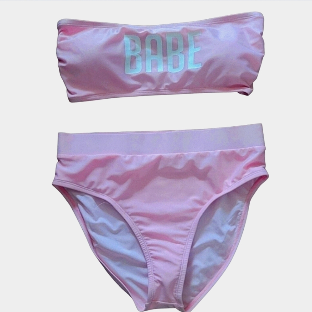 NWT DB Studio Bachelorette Swimsuits Tube Top Bikini in Pink Size Medium